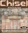 3D FONT - Chisel3D for Daz Studio by Winterbrose. CHISEL3D is an original true 3D Font collection of 62 Alpha-Numberic Props for Daz Studio 4+ created by Winterbrose. These alpha-numeric props were created to be compatible with our Phrase-Maker Daz Scripts. This set consists of Sixty-Two (62) Props including lower/upper case english alphabet (52) and numbers (10). The ways in which these props can be used in your projects is only limited by your own imagination. Here are but a few of the ways in which you can improve your workflow and renders: - Integrate text into scene eliminating post-work with 2D paint programs, - Add text elements to props and eliminate need to create additional texture files, - Add titles and captions to your artwork or promo image renders, - Mix characters to develop your own artist or company logo in 3D, - Create your own greeting and holiday card covers using only DAZ Studio.  Designed so that you can colorize the complete font character; use your favorite Shaders and Textures on the face, edge, or rear of font characters; or combine the use of colors, shaders and textures to get the look and feel you need for your project.