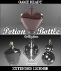 POTION BOTTLE Collection (BLEND, DAE, FBX, OBJ) Extended License by Winterbrose. The POTION BOTTLE Collection consists of twenty (20) complete models with a variety of mesh components that can be used in your game development and commercial use projects. You will find this wide variety of bottle container shapes useful for many different projects. There is no limit on the many ways you may choose to use items from the POTION BOTTLE Collection. These models can be used as science beaker, test tube, whiskey bottle, perfume bottle, milk container, poison bottle, spice bottle, health status icons, and so much more. The only limit on how they can be used in your projects is your own imagination and creativity. Each item in the POTION BOTTLE Collection is designed for maximum use and flexability for gaming, artwork and advertising. All objects in OBJ format have been UV-mapped and texture templates are included.