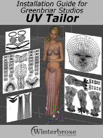UV Tailor is a plugin for DAZ Studio 64 bit Windows that allows you to view and print the uvs for any model. This allows you to create new textures for existing models, matching them to the uv set used by that model. Plus it allows you to create textures for new models that you have created uvs for. It allows you to see how your uvs and textures will be affected by the subdivision process so you can make sure they will map correctly at the highest subdivision level. The main features are: - View / Print all models from early Poser models, all DAZ models - Victoria 1-4 up through current Genesis (3 at this point). For any model you can load into DAZ Studio, you can view the uvs. - View - Print all uv sets, not only the one currently in use by the loaded model, but all the sets available on the newer Genesis models - View - Print all Subdivision levels. Subdivision slightly changes uvs as they are smoothed in the Subdivision process. UV Tailor lets you check your textures against the generated high res uv maps. - View / Print with and without background image map. With the image, you can view exactly how the uvs match up against the image map currently in use. Without them, you have a template over which to create your own texture. - Correctly works with the new Genesis 3 non overlapping uv layouts. - Scriptable from DAZ Script so you can automate the selection of surfaces, uv sets, subdivision levels and export of uv images.  What's Included and Features  UV Tailor, View - Print all models from early Poser models, all DAZ models - Victoria 1-4 up through current Genesis (3 at this point). For any model you can load into DAZ Studio, you can view the uvs. View - Print all uv sets, not only the one currently in use by the loaded model, but all the sets available on the newer Genesis models. View - Print all Subdivision levels. Subdivision slightly changes uvs as they are smoothed in the Subdivision process. UV Tailor lets you check your textures against the generated high res uv maps. View - Print with and without background image map. With the image, you can view exactly how the uvs match up against the image map currently in use. Without them, you have a template over which to create your own texture. Correctly works with the new Genesis 3 non overlapping uv layouts. Scriptable from DAZ Script so you can automate the selection of surfaces, uv sets, subdivision levels and export of uv images. PDF Manual.