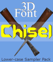 Chisel 3D Font for Daz Studio by Winterbrose. Get the smalls-only Chisel 3D font alphabet set (personal use only). If you are impressed, you can purchase the full version which also incudes: * 0-9 (Numbers 0 through 9) * A-Z (Capital alphabet letters) Along with BONUS Daz Scripts for aligning and grouping letters to build words or sentences. * Aligner Script * Grouper Script * Multicolor Script
