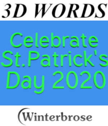 3D WORDS - Celebrate St. Patrick's Day 2020 for Daz Studio by Winterbrose. Use this set of words and your scene creating expertise to get your anouncements and invitations prepared for the upcoming St. Patrick's Day celebrations. The default material is the classic colors of light and dark green with an added standard color set of white and black. Say it your own way with optional words like St. Patty's. WORDS include: Celebrate, Happy, St. Patrick's, Day, St. Patty's, You're, Invited, Party, March 17, 2020