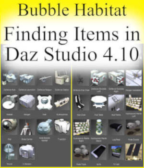 Visual Guide to Finding Items for Bubble Habitat in Daz Studio Content Library by Winterbrose. This one-page visual guide in both JPG and PDF formats will show you where to find all of the figure and prop items for the complete Bubble Habitat collection in the Daz Studio 4.10 Content Library. Products covered include Volumes 1 through 6, the Drop (cargo) Ship, and the free Solar Panels.
