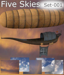 5 Skies - Set 001 - Backdrops for Daz Studio by Winterbrose. Use this five piece collection of real sky images to enhance your renders and animations using Daz Studio. Each image includes its own corresponding Daz Script to quickly change the Scene backdrop image. Image contents are copyrighted material and cannot be re-distributed as-is in any size or format. Rendered images using these skies must also contain other items as to make them unique and thusly can be used for both commercial and non-commercial projects.