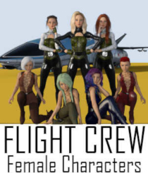 Flight Crew Character Pre-Loads for Genesis 8 Female (G8F) by Winterbrose. This set of seven (7) pre-load character designs was compiled by WAaG to be used with our Flight Crew Poses for Genesis 8 designed for the StarJet vehicle and add-on Cockpit created by Kibarreto. Start your StarJet adventures out right with these scene pre-loads of female characters for the seats available in the cockpit: Captain (Pilot) 1st Officer (Co-Pilot) Chief Comm Engineer Navigator Specialist Security Chief Load Master You must install the required items for each scene pre-load before merging or loading the character into the scene. The Readme file contains all of the items used for each character and the links to their respective product pages.