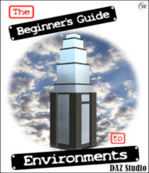 The Beginner's Guide to Environments for Daz Studio 4 by Winterbrose. After hours of hard work and frustration, you have finally gotten your character looking perfect with the right clothing and poses. But wait a minute, you just completed your render only to find that your character is floating in space! What you need now is the perfect environment suited for your character's style. You could make your own environment from scratch but that would just be crazy. This guide will show you how to use the free items included with Daz Studio to get you started creating your own environments. It will also cover many of the popular environment sets with demonstrations that include products created by some of 3D's top artists including LaurieS, Moyra, Flipmode, Stonemason, Ajax, and Moebius87. Grab a copy of this tutorial to take you step-by-step from no surroundings for your characters to the creating a wide variety of natural and city environments in no time.