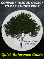 CGAxis Elderberry Tree, download and convert the Wavefront OBJ version of the free CGAxis Elderberry Tree model into a usable Daz Studio prop that will appear in your Content Library. This quick reference guide will demonstrate the techniques needed to convert the model yourself.